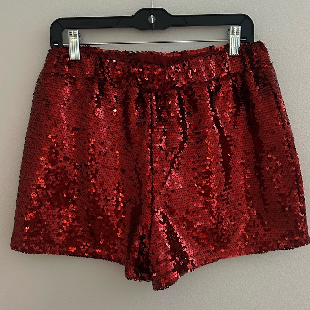 Sincerely Jules Sparkling Scarlet High Waist Shorts